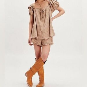FREE PEOPLE- babydoll top & shorts set - NEW WITH TAGS